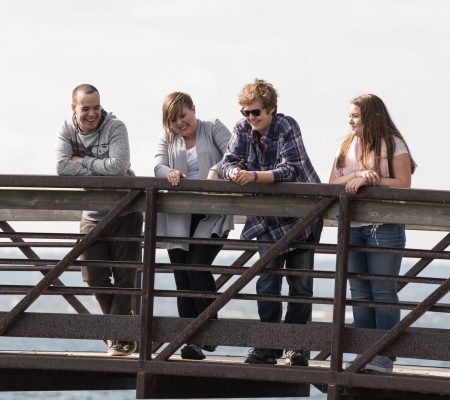 four youth hanging out