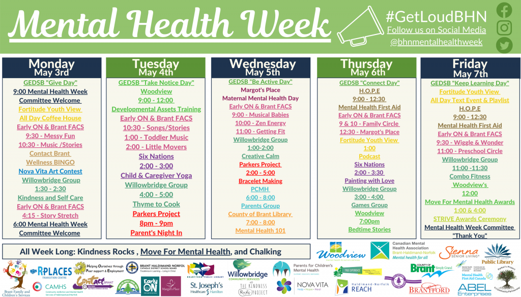 Mental Health Week Calendar - WIDE