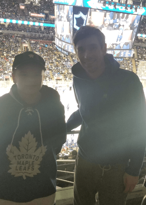 youth at first hockey game
