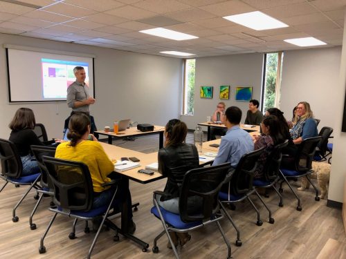 Dr. Darren Courtney, CAMH, trains Woodview staff.